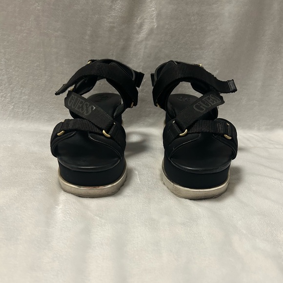 Women’s guess black & white strap platform sandals size 8 - Picture 2 of 7
